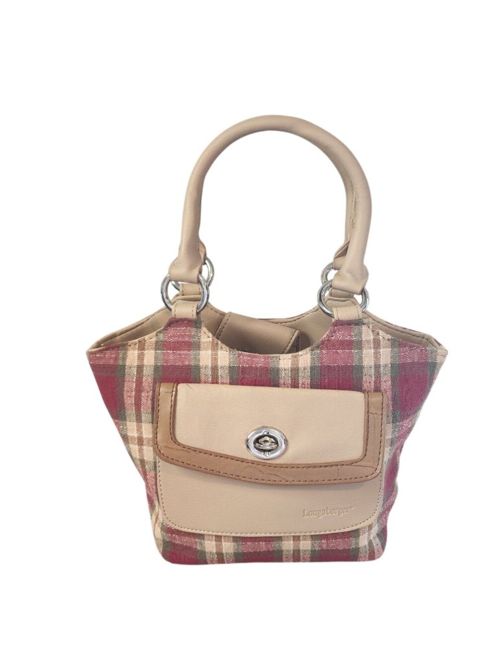 Longaberger Homestead ORCHARD PARK Plaid Small tote Purse Handbag